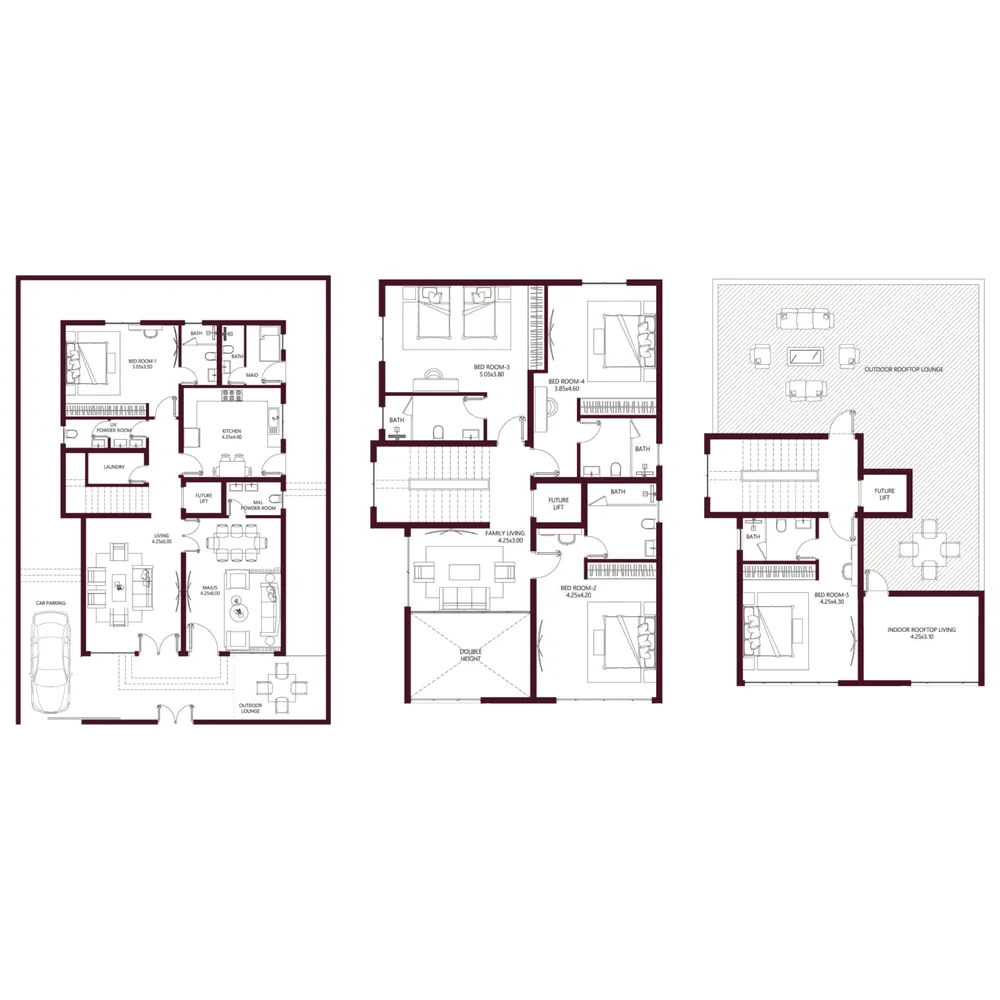Kabbali Hills 5 bed floor plan, 4,002 sqft