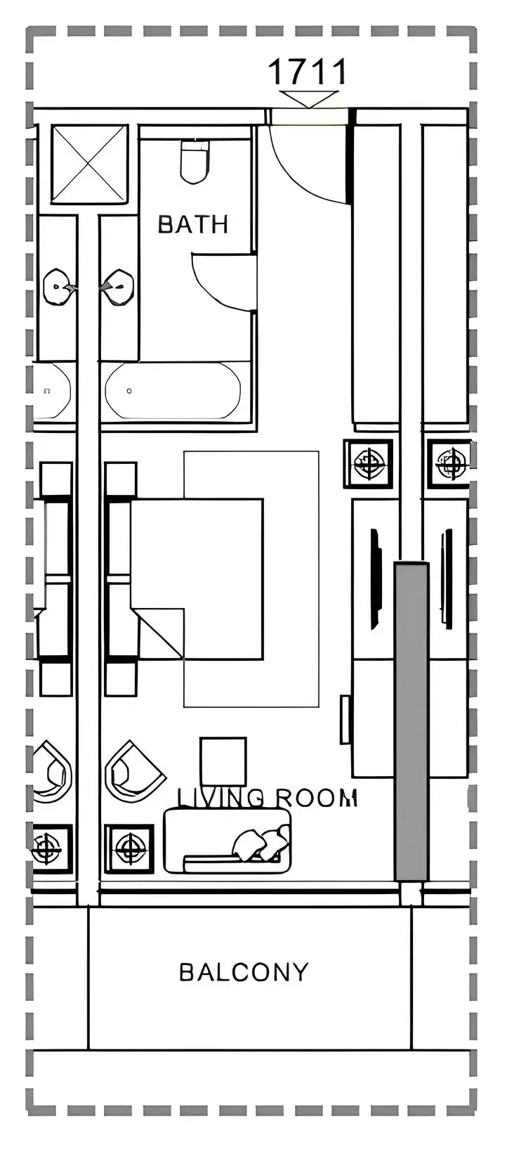 Damac Hills - Artesia Studio floor plan, 500 sqft