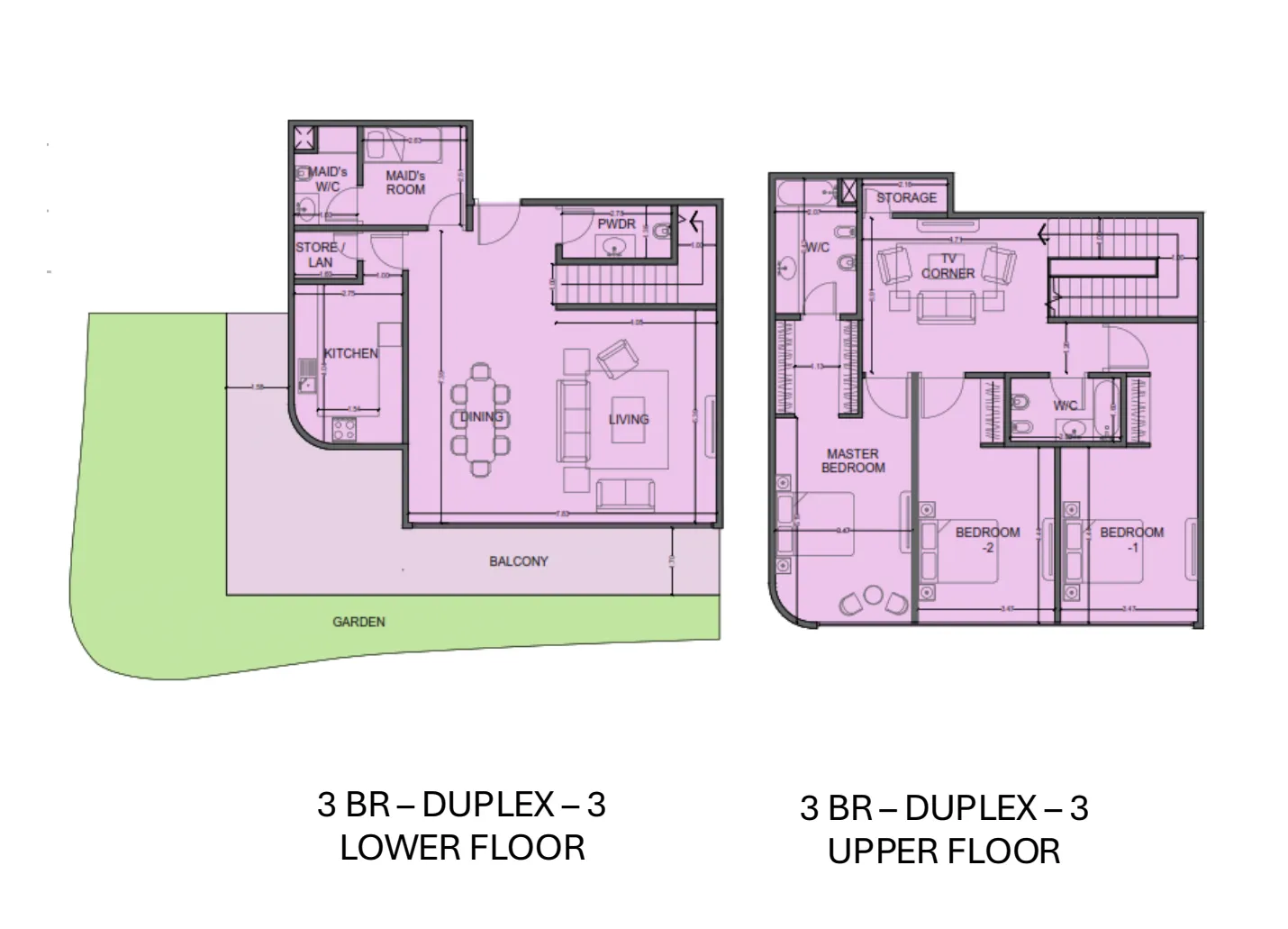 One Residence Al Reem Island 3 bed floor plan, 3,004 sqft