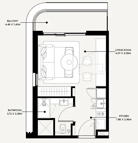 Azizi Sakandar Studio floor plan, 333 – 336 sqft
