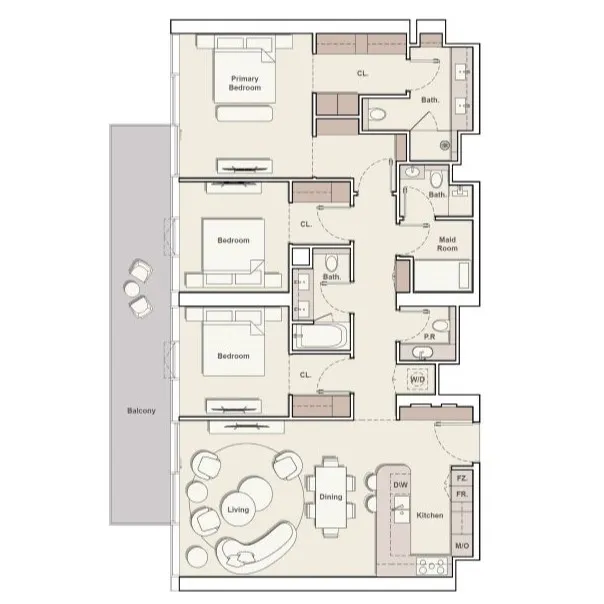 The Meriva Collection 2 bed floor plan, 1,447 sqft