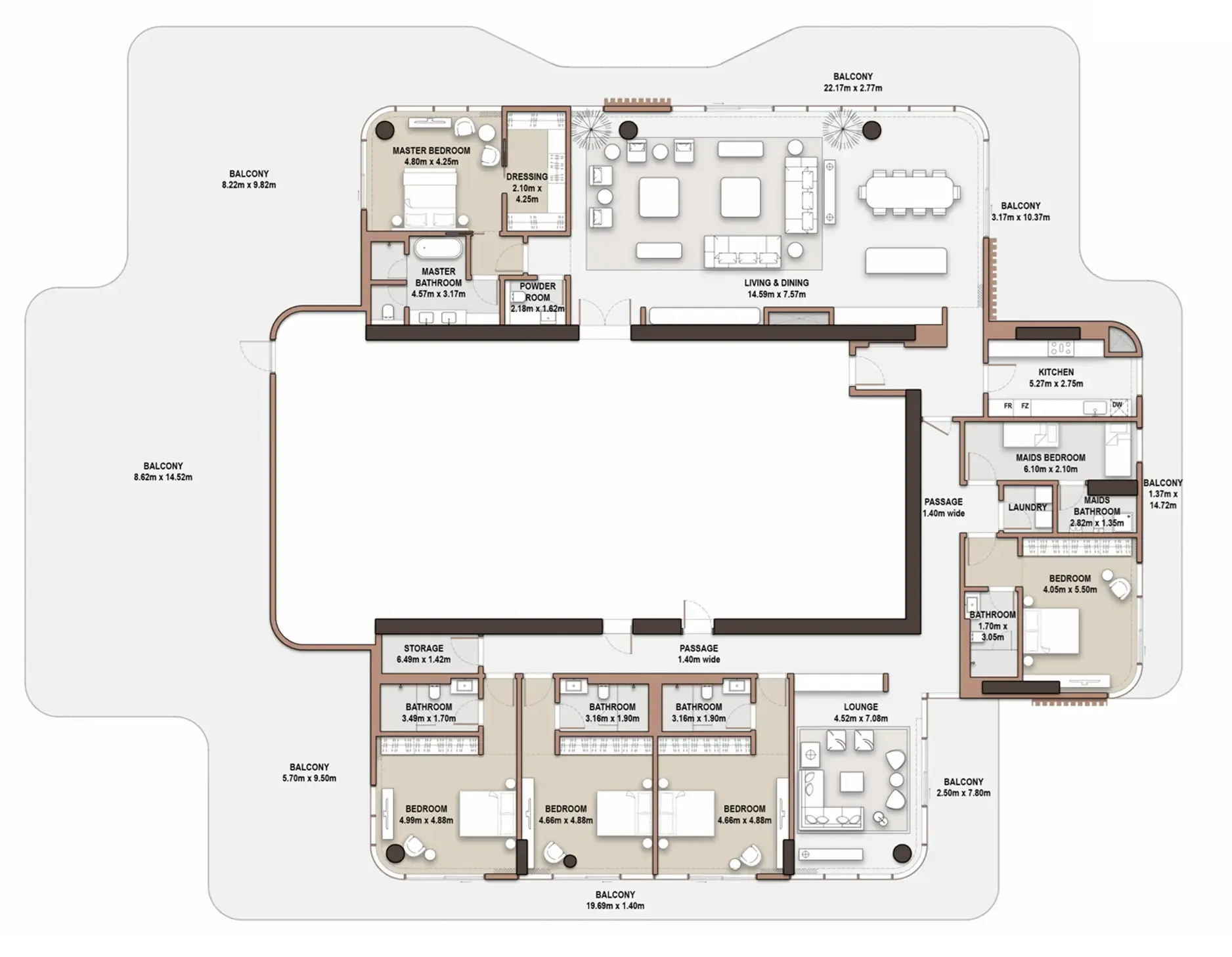 The Edit at d3 5 bed floor plan, 9,399 sqft