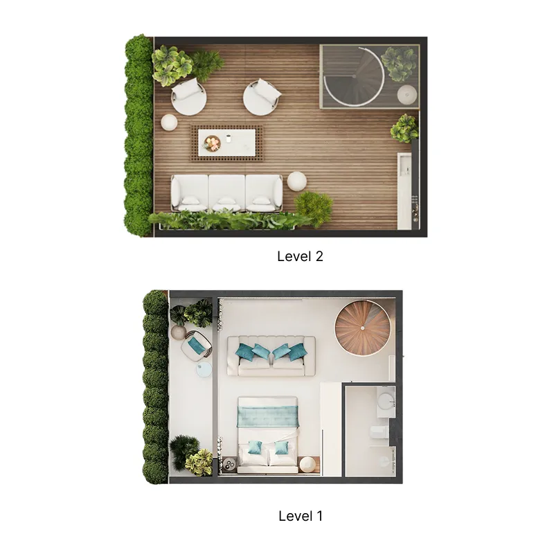 Pandawa Dream 1 bed floor plan, 710 sqft