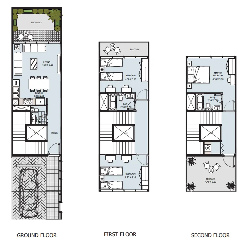 Verdana IV 3 bed floor plan, 1,966 – 2,471 sqft