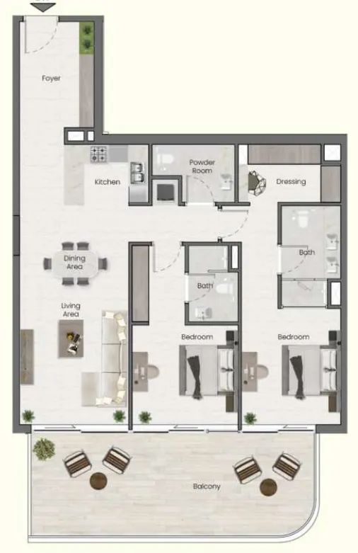 Saddlewood Park 2 bed floor plan, 1,310 sqft