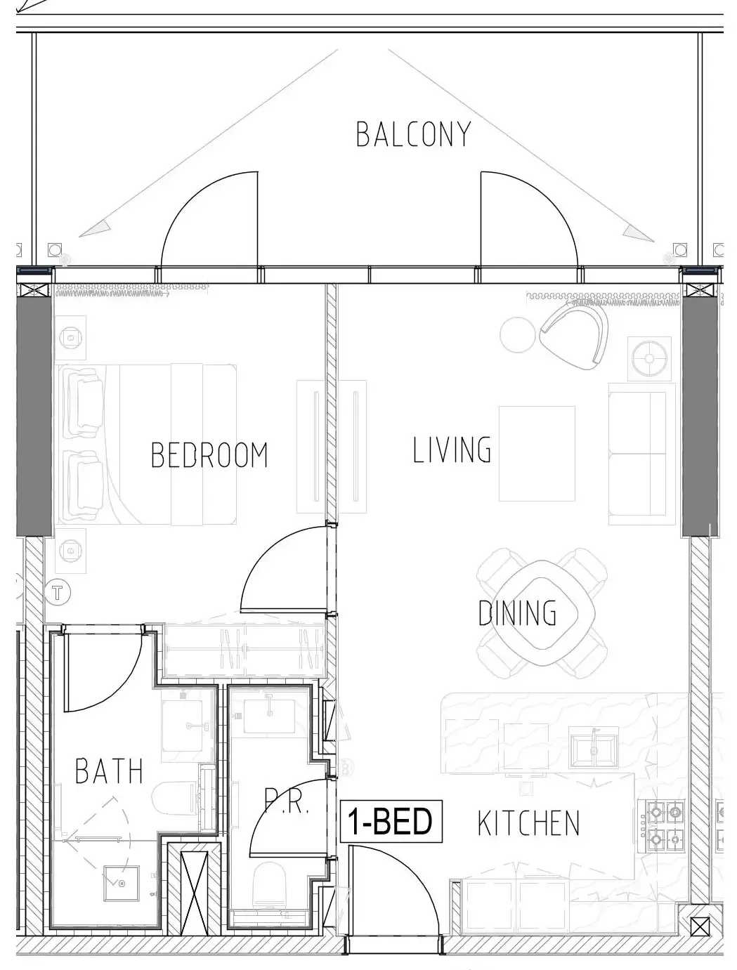 Damac Safa Gate 1 bed floor plan, 826 sqft