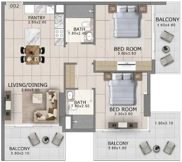 Arlington Park 2 2 bed floor plan, 1,104 sqft