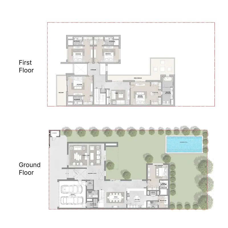 Elwood 5 bed floor plan, 5,819 sqft