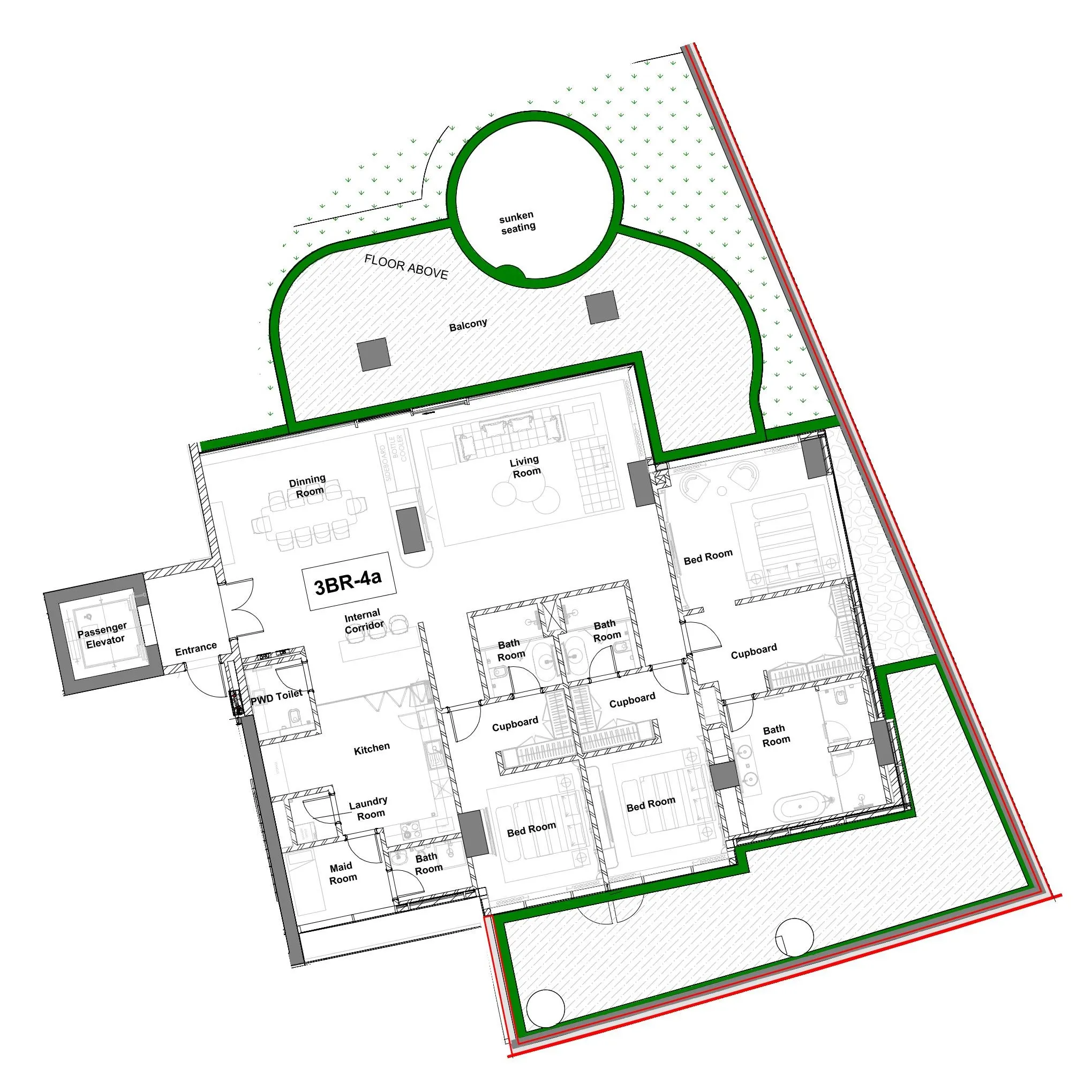 Cavalli Couture 3 bed floor plan, 5,238 sqft