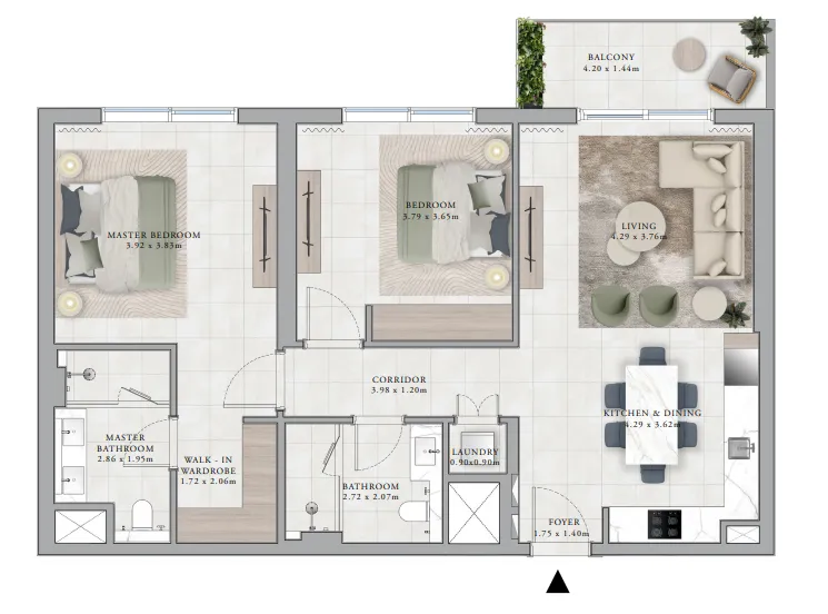 Club Place 3 bed floor plan, 1,753 sqft