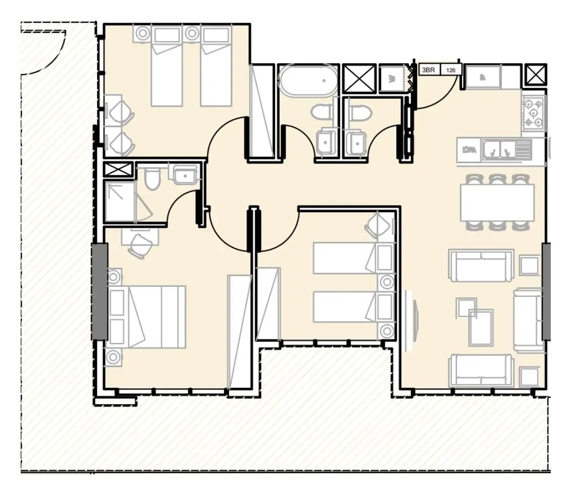 Verdana III 3 bed floor plan, 1,484 sqft