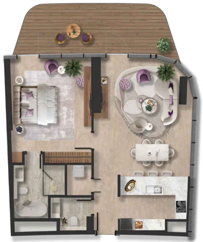 Taj Wellington Mews 1 bed floor plan, 1,221 – 2,332 sqft