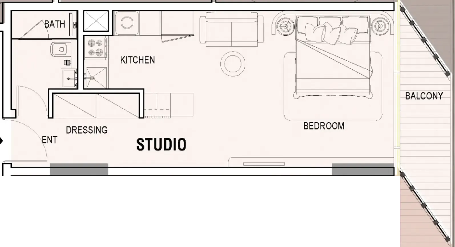 Tresora by Wadan Studio floor plan, 454 sqft