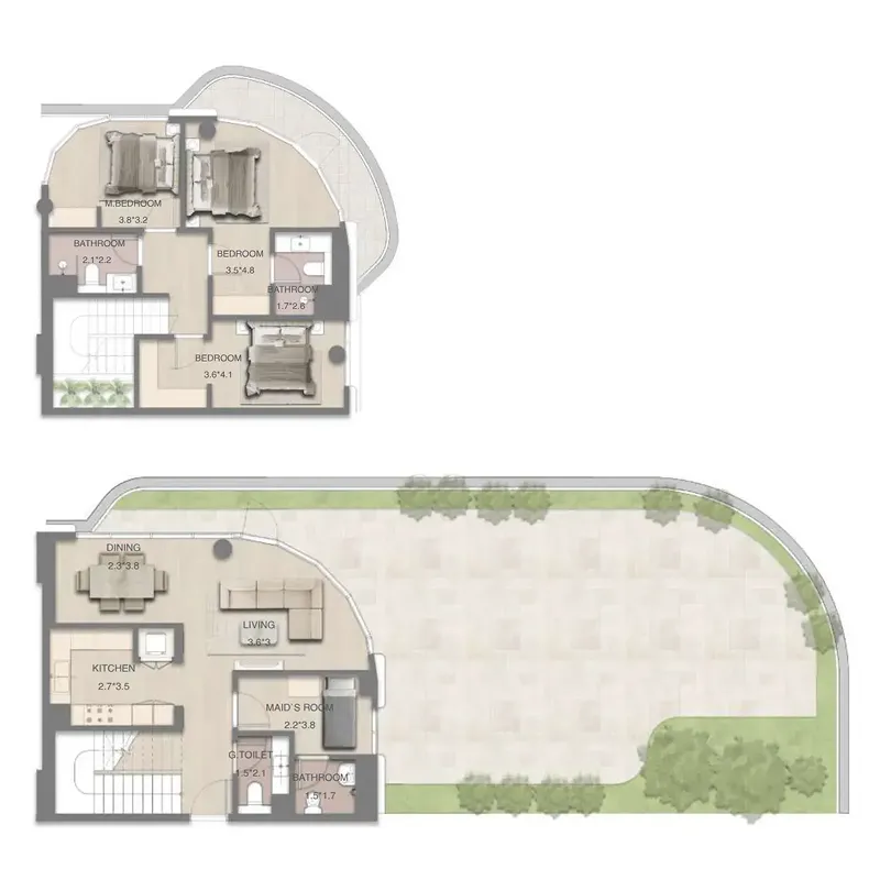 Mirasol Mina 3 bed floor plan, 2,776 sqft