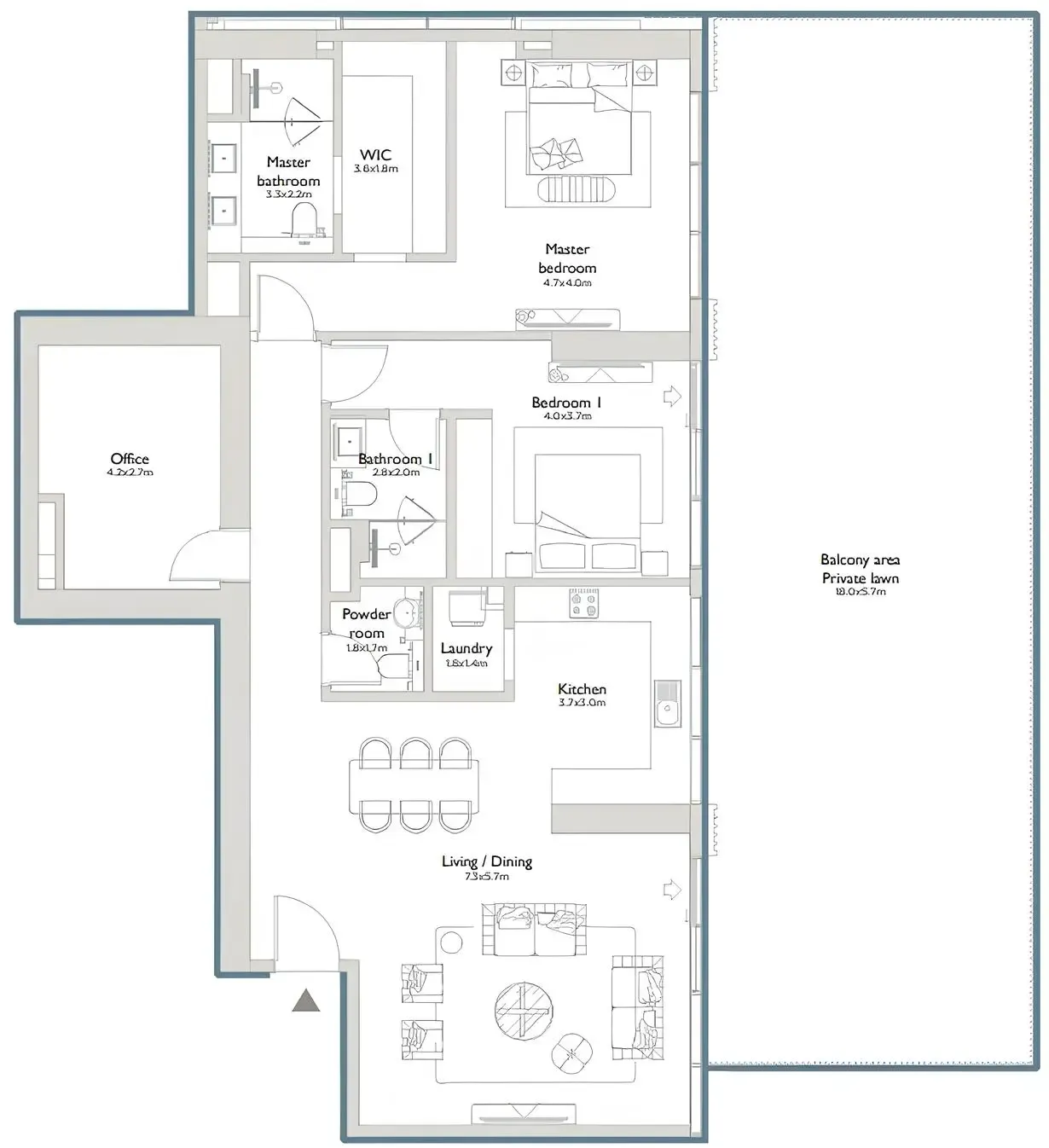 Serenia District East Residences 2 bed floor plan, 2,853 sqft