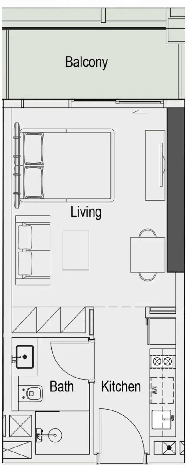 Sierra by Iman Studio floor plan, 416 – 418 sqft