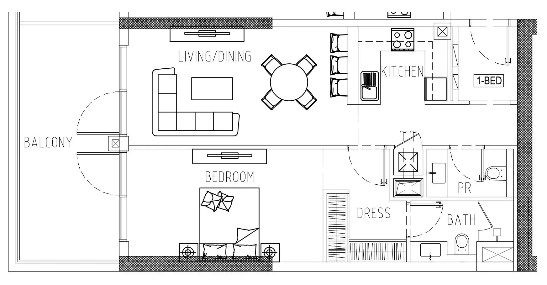 Damac Riverside Views 1 bed floor plan, 965 sqft