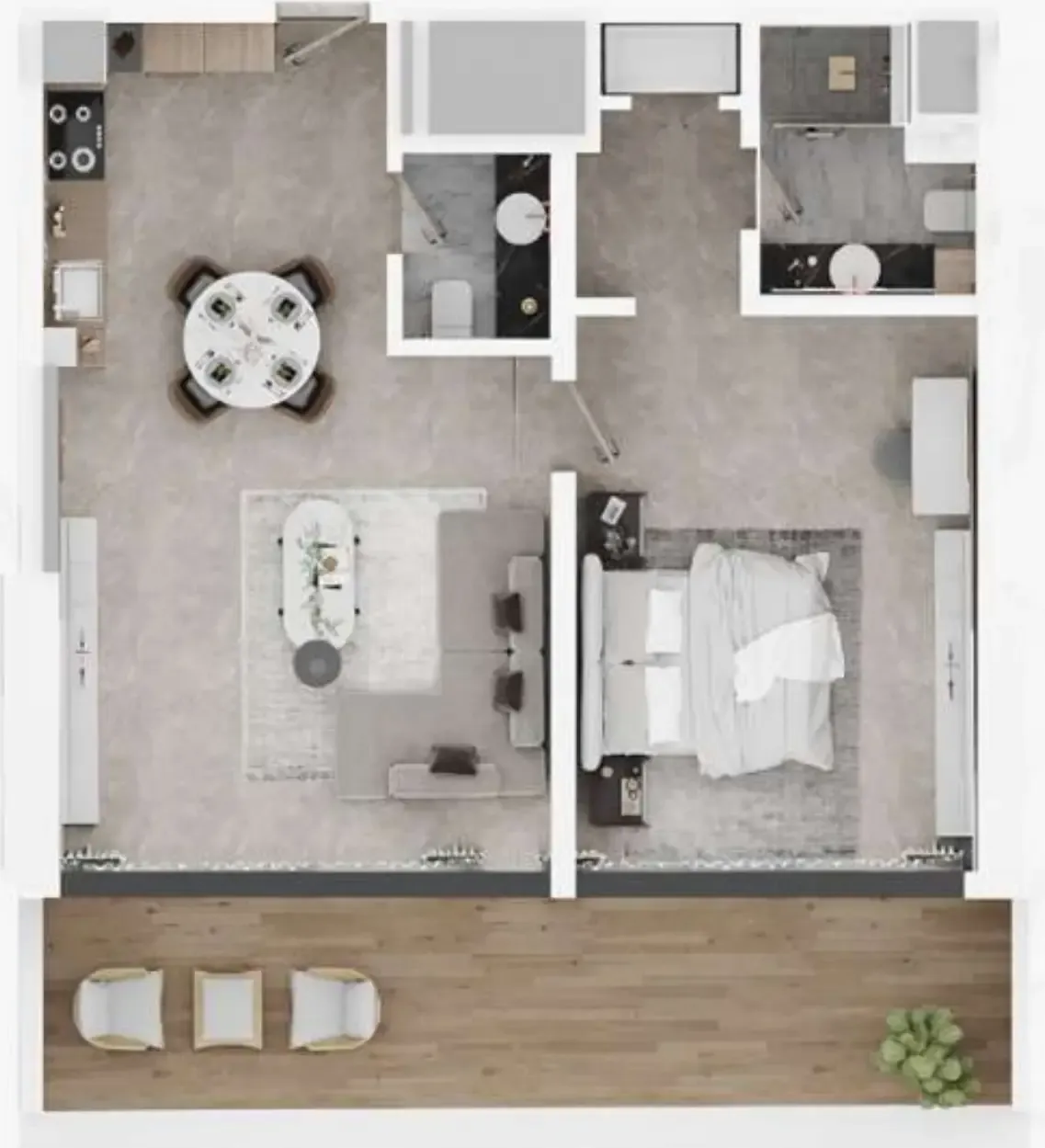 Electra Acube 1 bed floor plan, 893 sqft