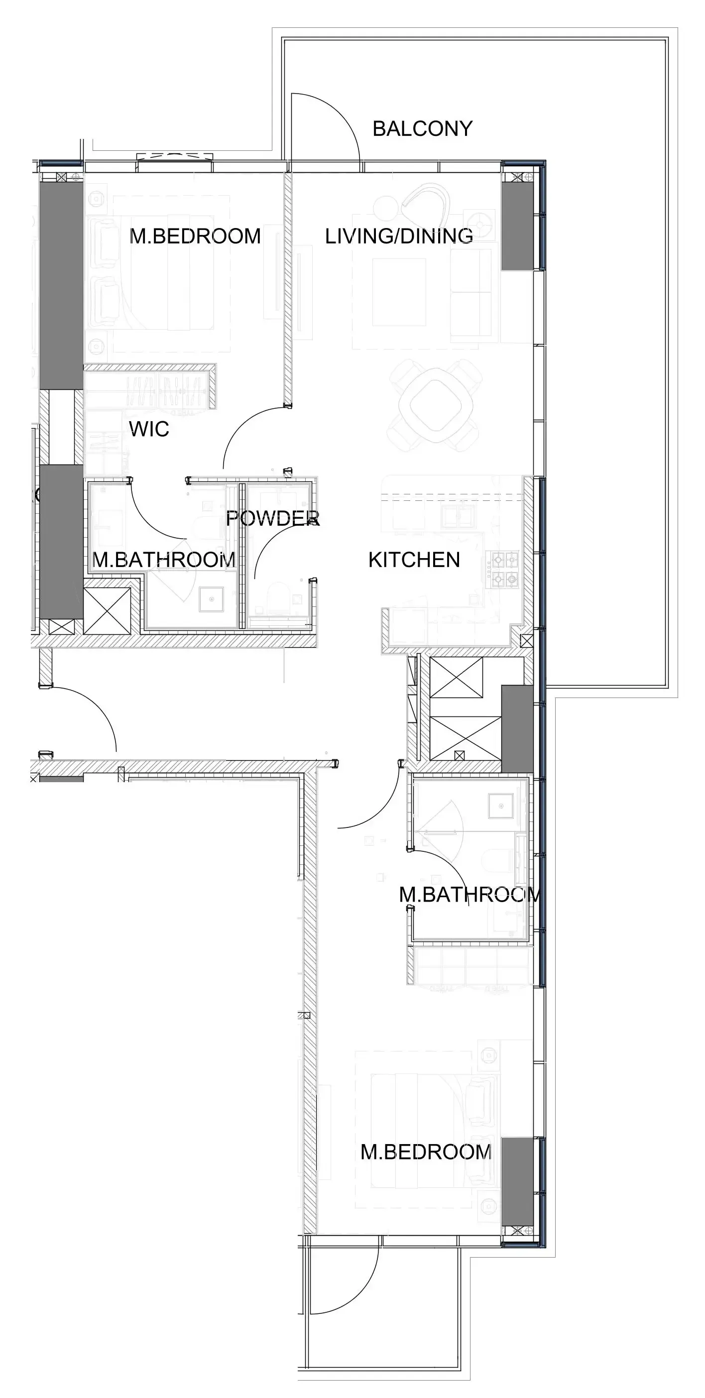 Damac Safa Gate 2 bed floor plan, 1,410 – 1,411 sqft