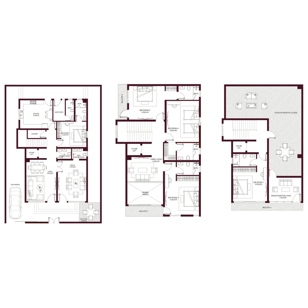 Kabbali Hills 5 bed floor plan, 4,021 sqft