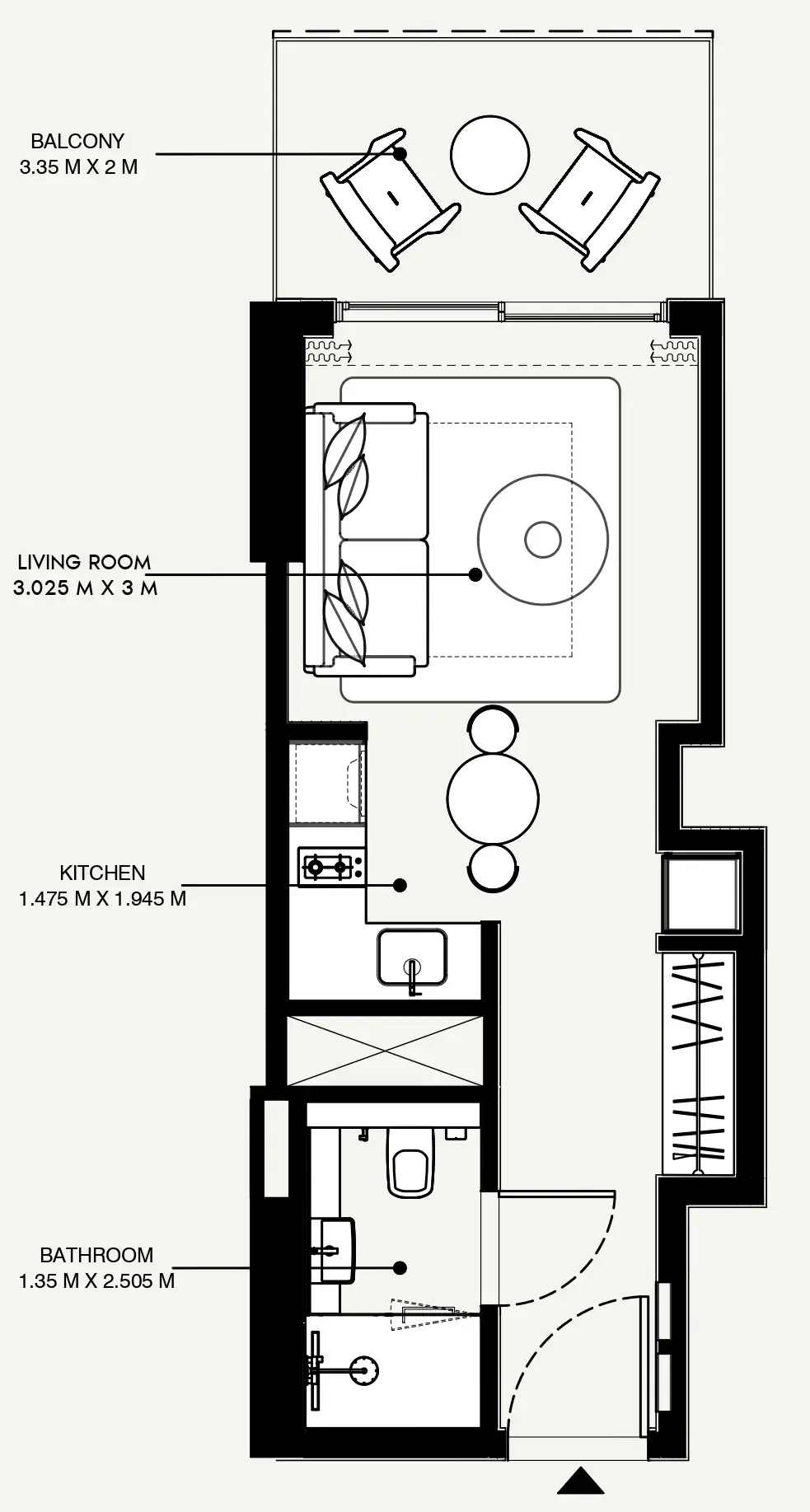Azizi Venice Studio floor plan, 379 sqft