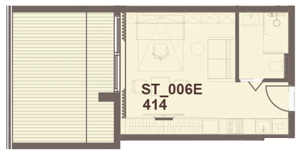 J-Haus Residence Studio floor plan, 512 sqft
