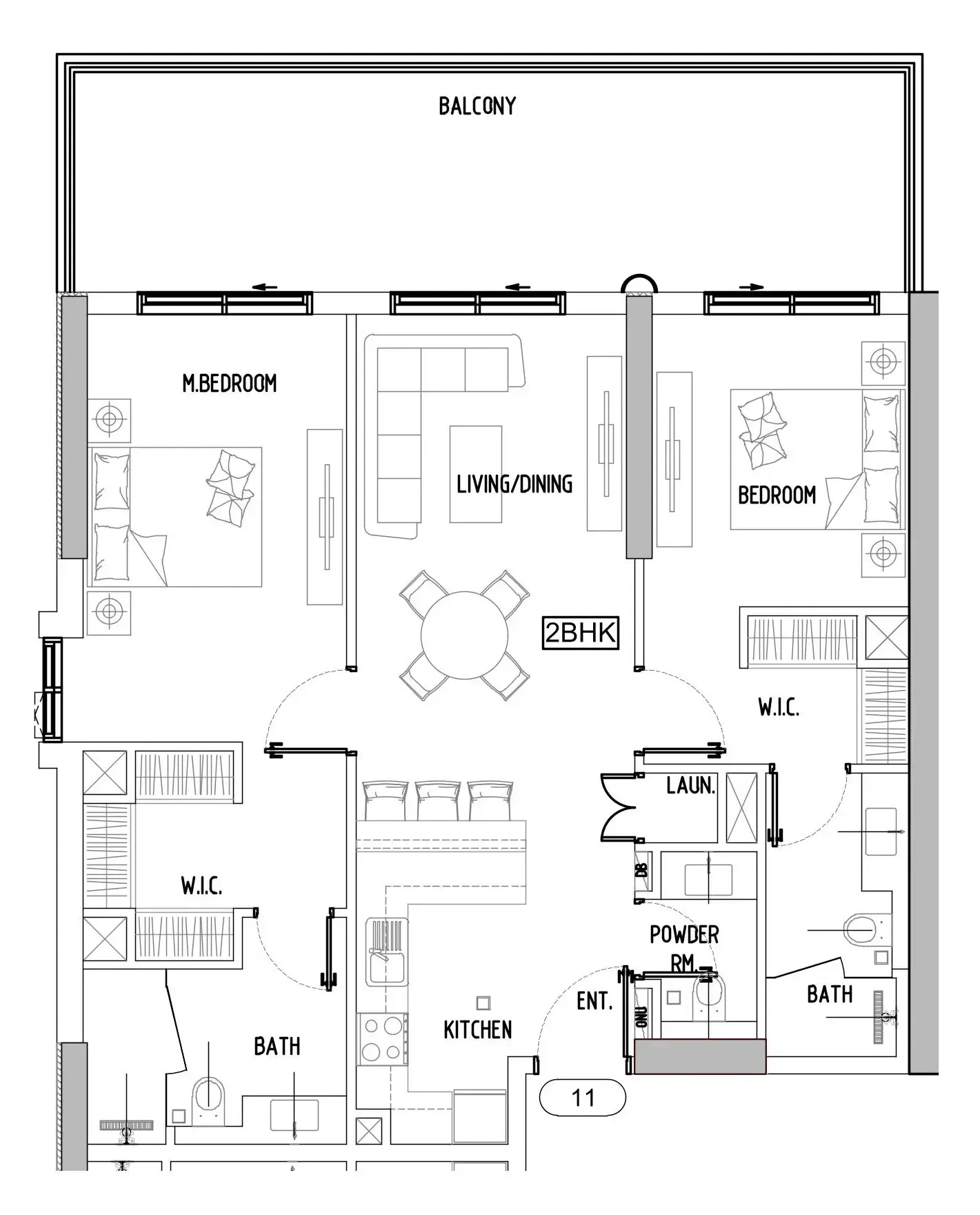 Damac Lagoons Views Phase 3 2 bed floor plan, 1,242 sqft