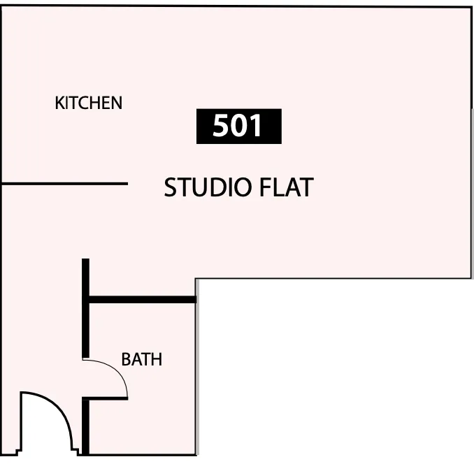 Paradise View 1 Studio floor plan, 469 sqft