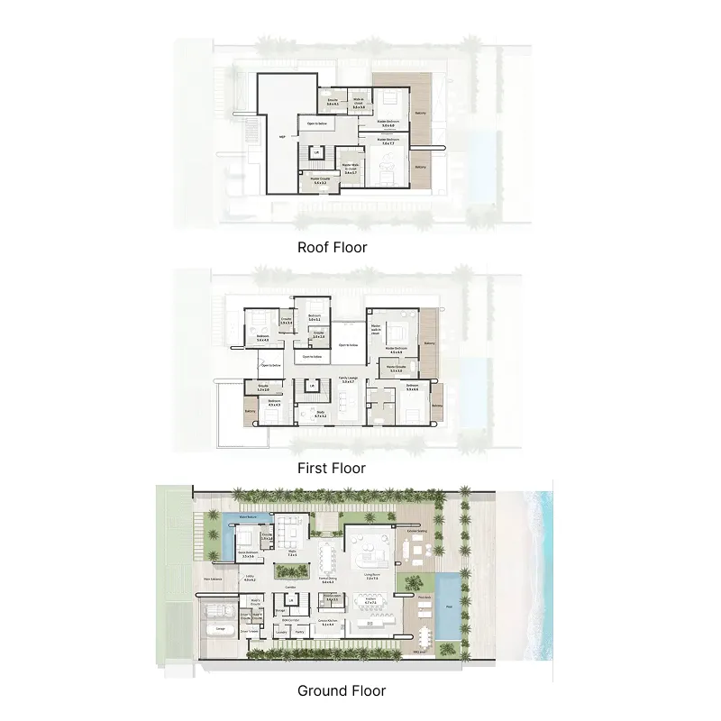Al Thuraya Island 8 bed floor plan, 14,747 sqft
