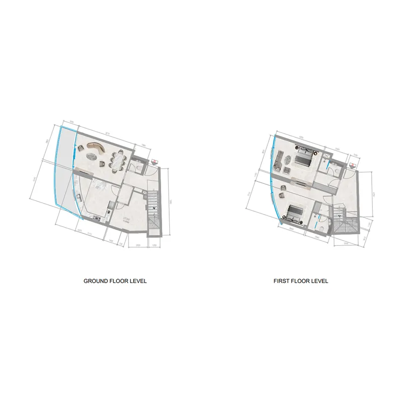 Orchid Towers Phase 1 2 bed floor plan, 1,800 sqft
