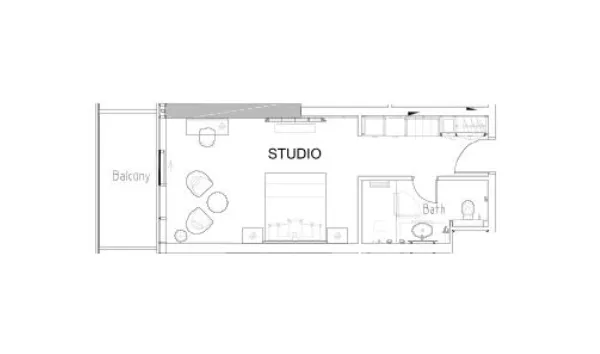 Damac Hills - Radisson Dubai Studio floor plan, 500 sqft