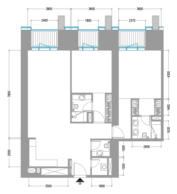 Tiger Sky Tower 2 bed floor plan, 1,473 sqft