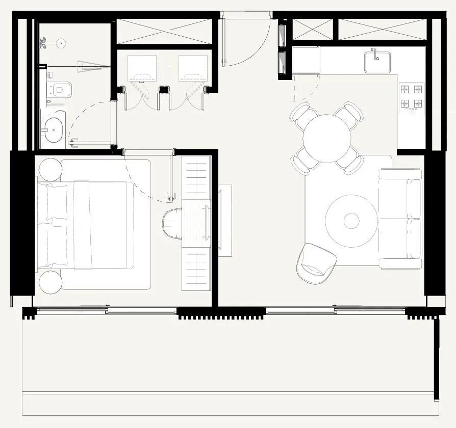 Azizi Abraham 1 bed floor plan, 693 sqft