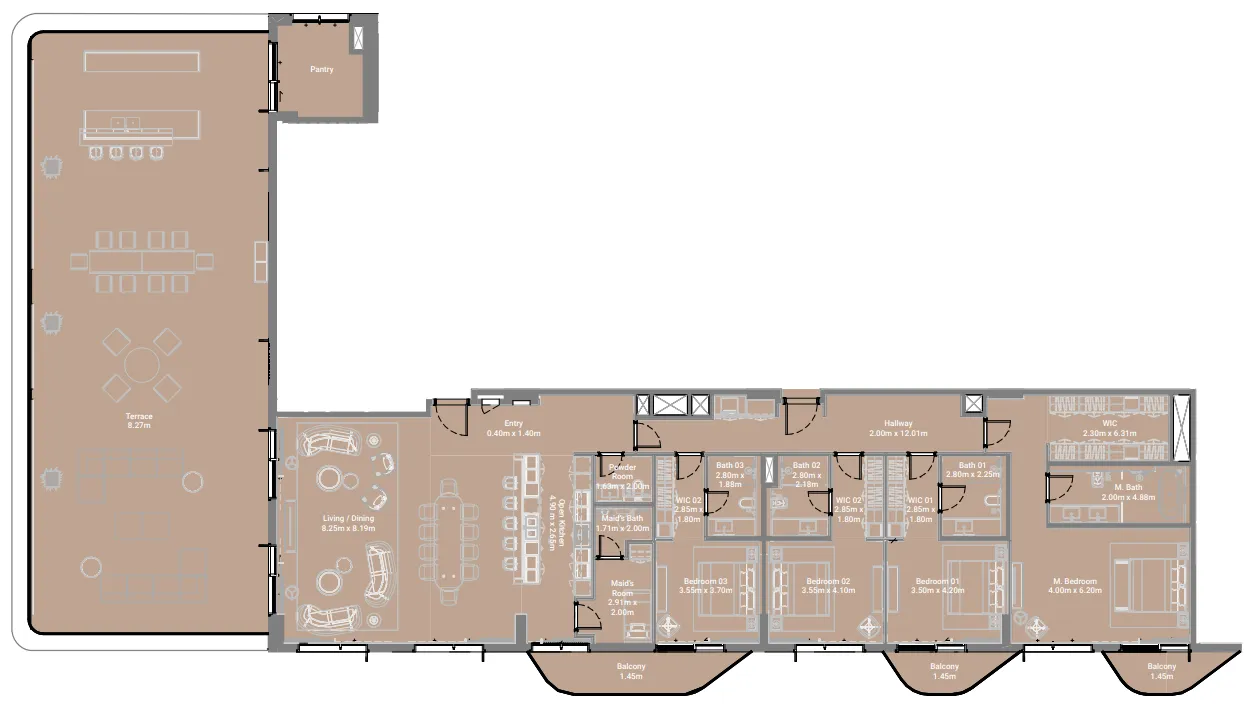 Takaya 4 bed floor plan, 5,115 sqft