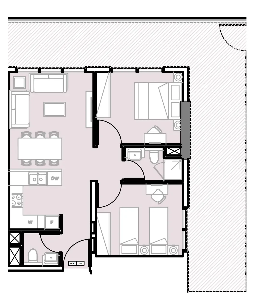 Verdana III 2 bed floor plan, 1,093 sqft