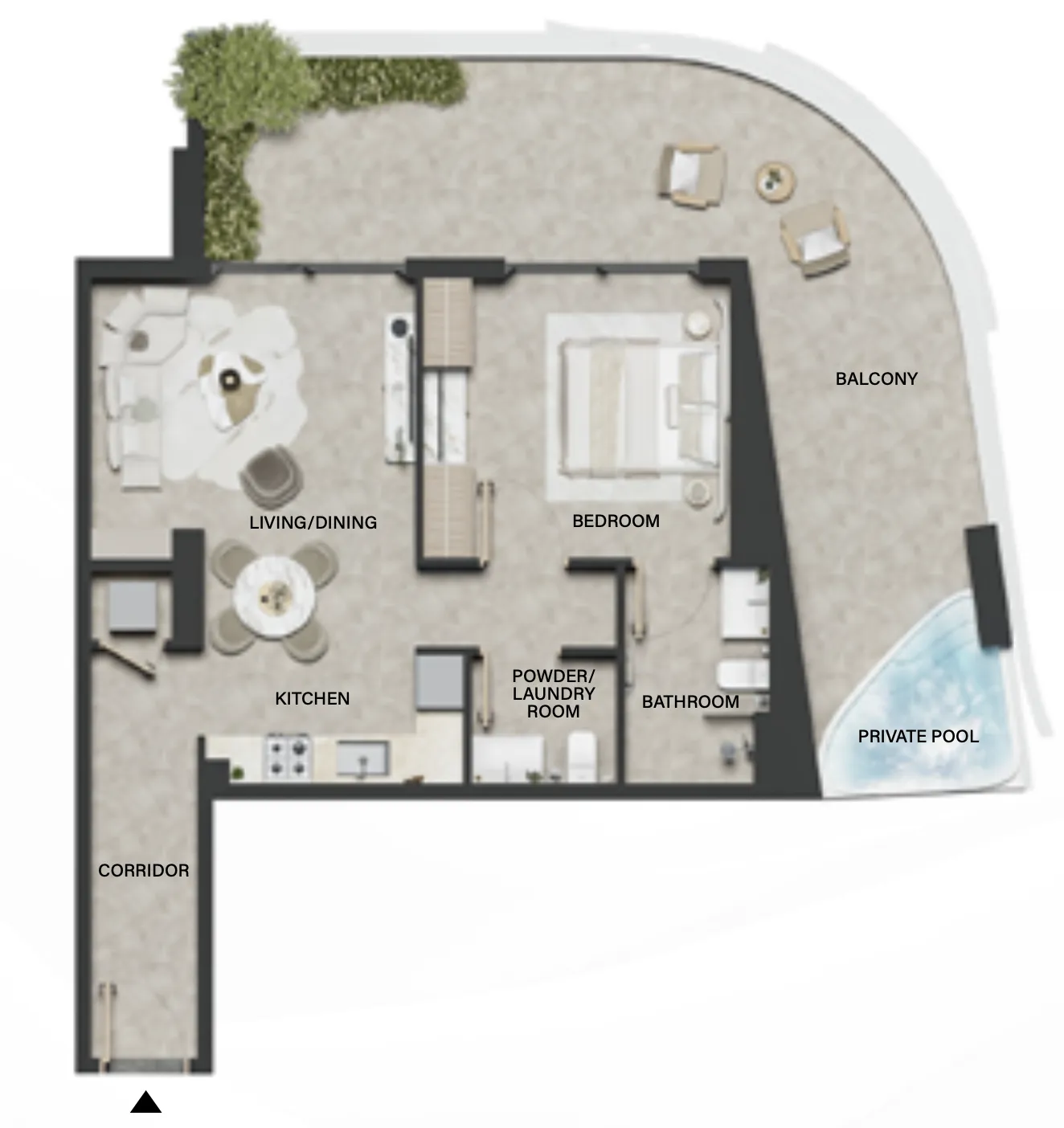 Weybridge Gardens 4 1 bed floor plan, 737 – 1,062 sqft