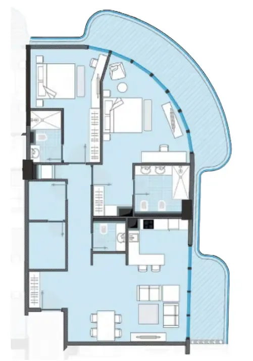 NEXT Coral 2 bed floor plan, 1,491 sqft