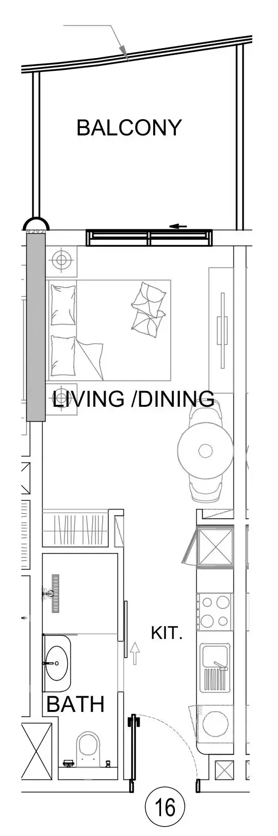 Damac Lagoons Views Phase 3 Studio floor plan, 401 sqft