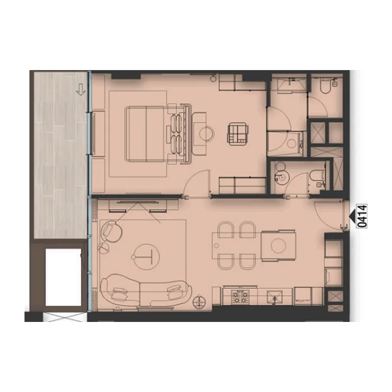 Sea Cliff by Imtiaz 1 bed floor plan, 927 sqft