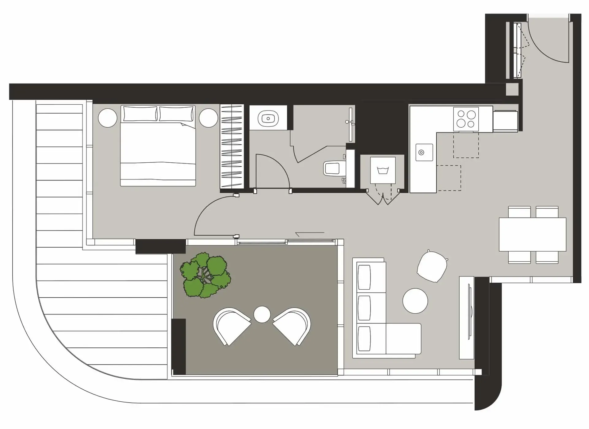 Artistry One Residences 1 bed floor plan, 741 sqft