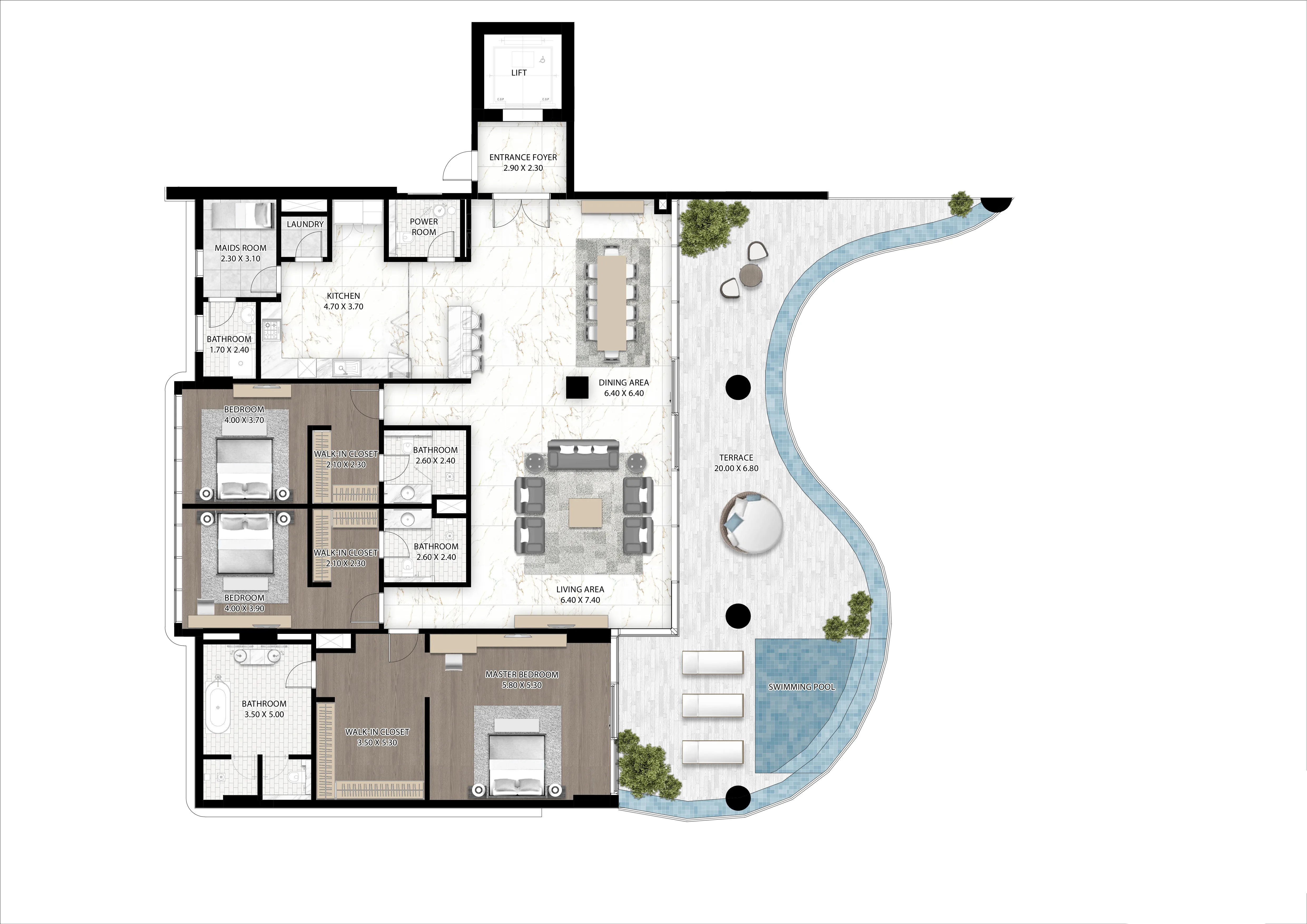 Cavalli Couture 3 bed floor plan, 4,541 sqft
