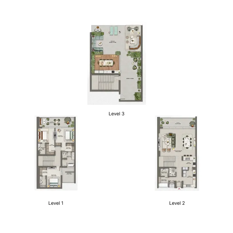 Anwa Aria 3 bed floor plan, 4,515 sqft