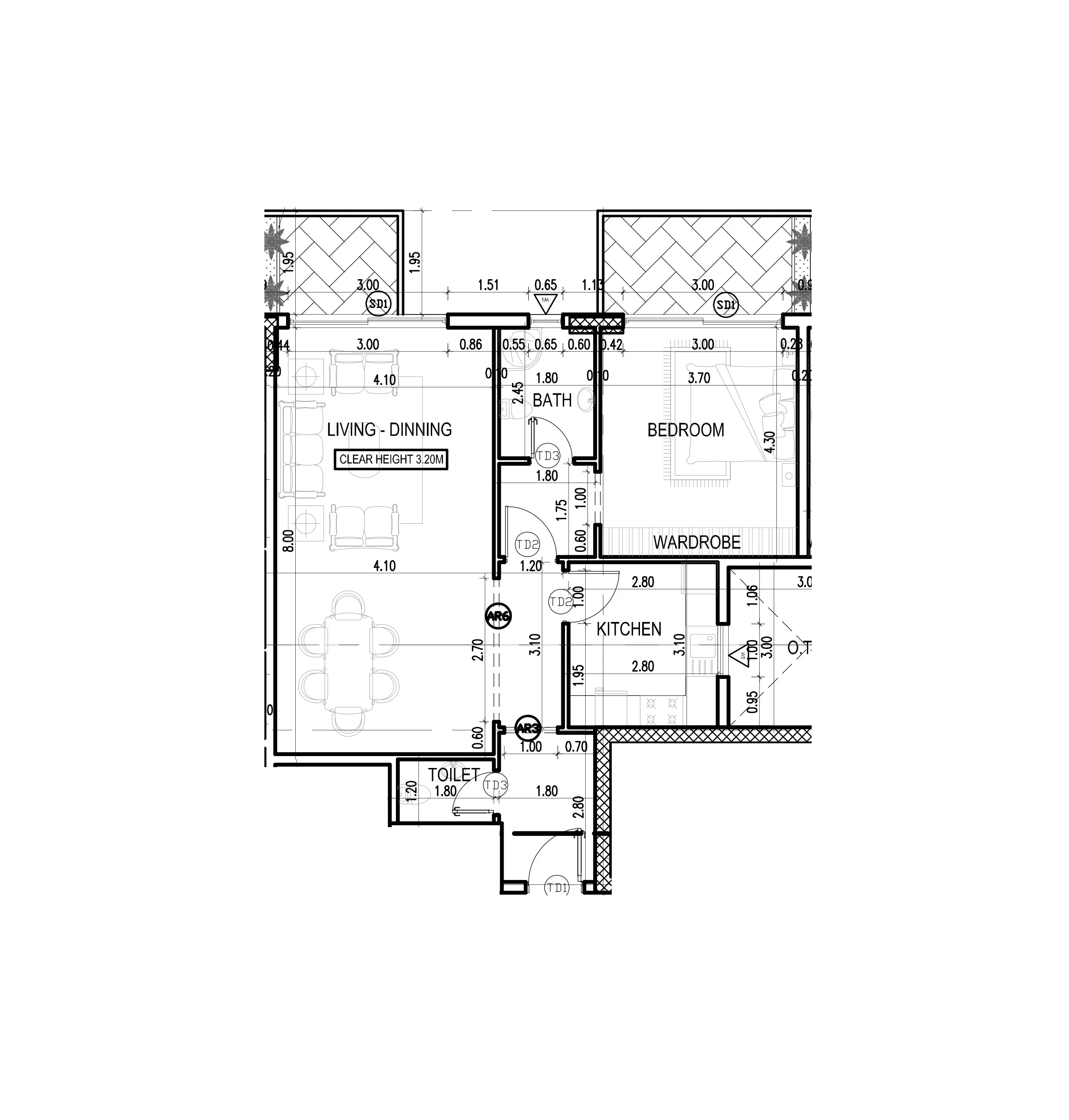 Dugasta Warsan (Jneibi) 1 bed floor plan, 1,024 sqft