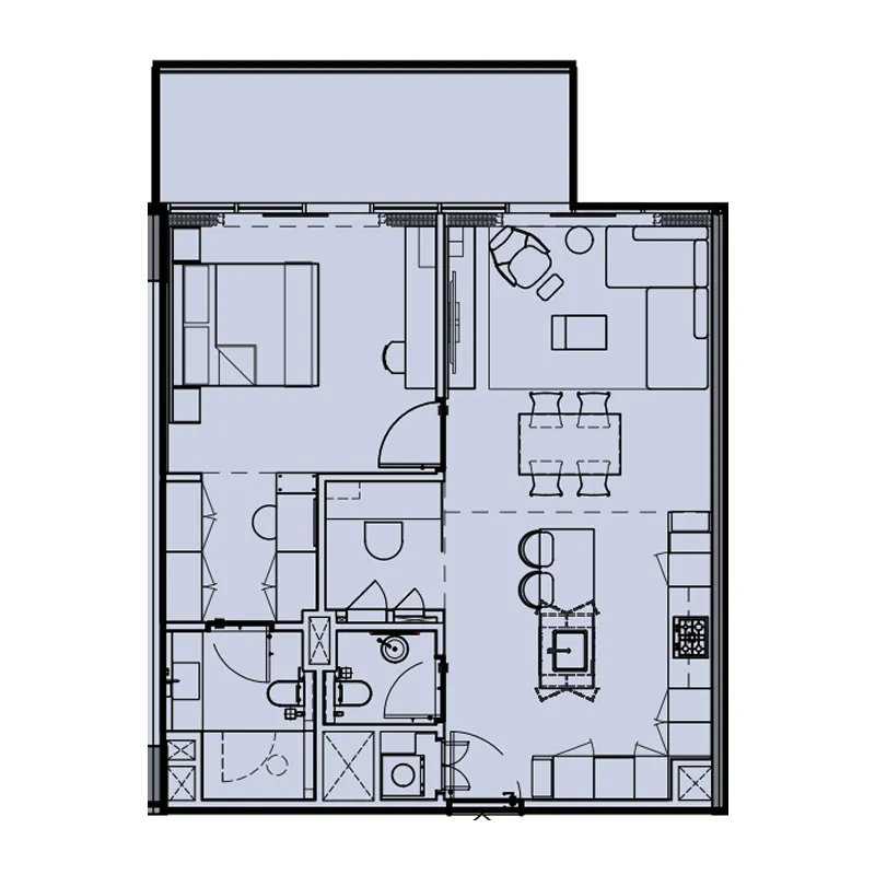 Wynwood by Imtiaz 1 bed floor plan, 917 sqft