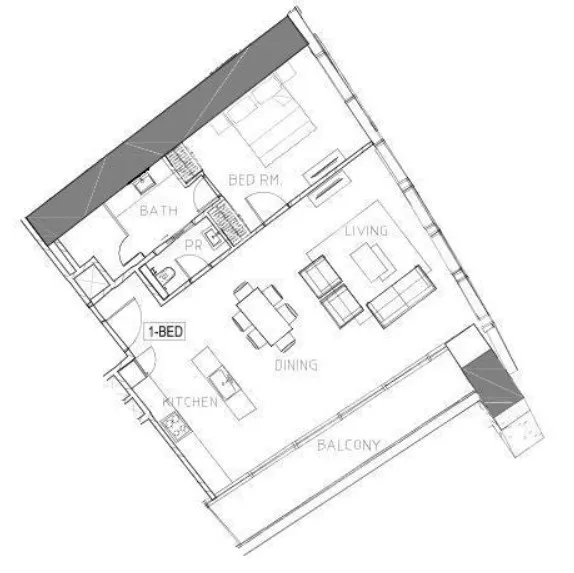 Safa Two de Grisogono 1 bed floor plan, 1,095 sqft