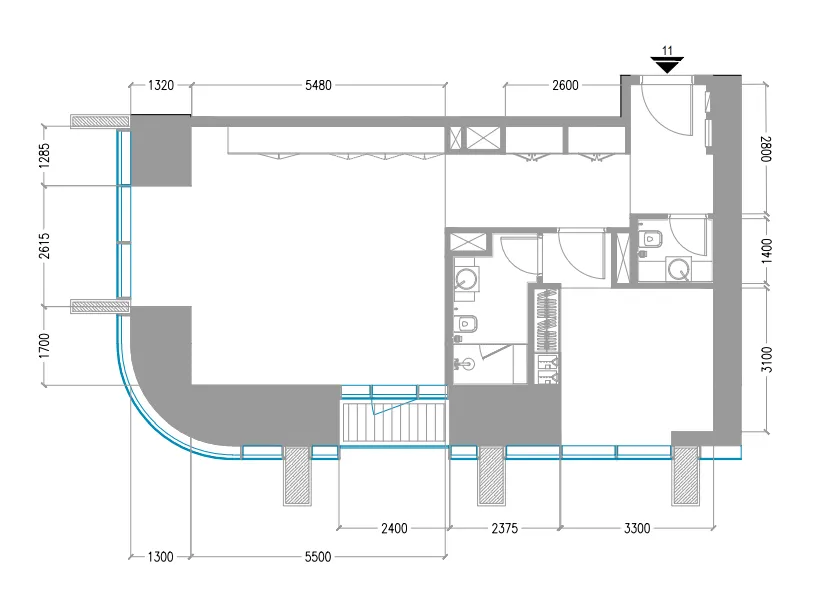 Tiger Sky Tower 1 bed floor plan, 912 sqft