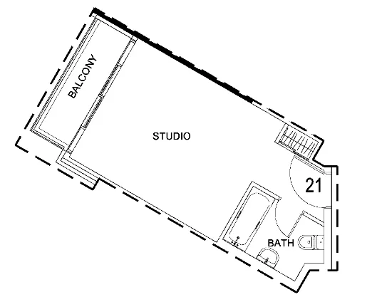 Damac Hills 2 - Hotel Edge by Rotana Studio floor plan, 358 sqft