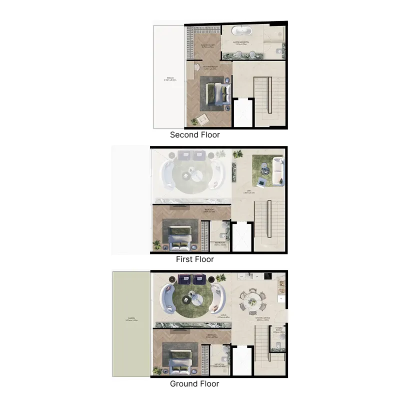 Elle Residences 3 bed floor plan, 2,638 sqft