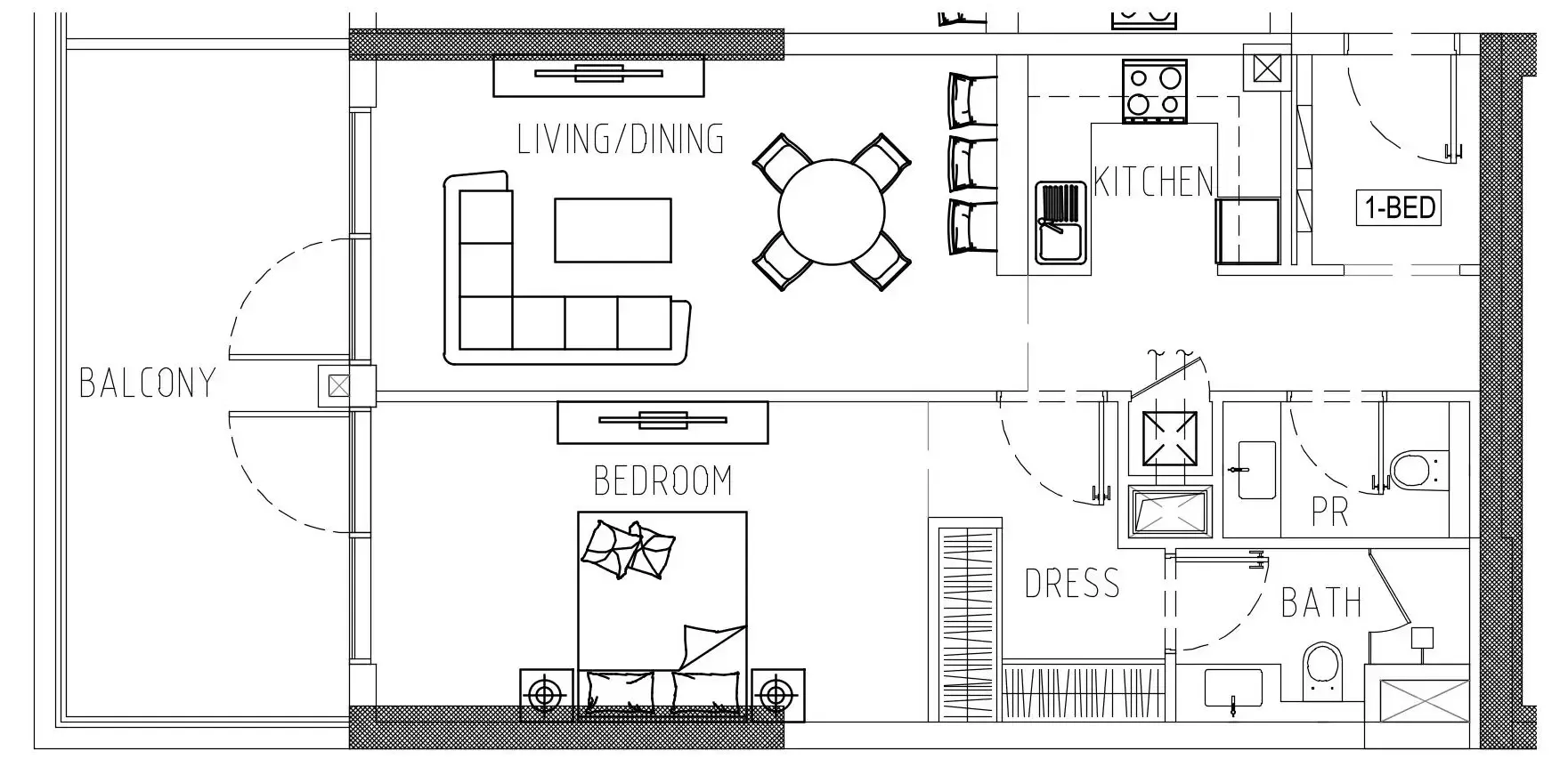 Damac Riverside Views 1 bed floor plan, 960 sqft