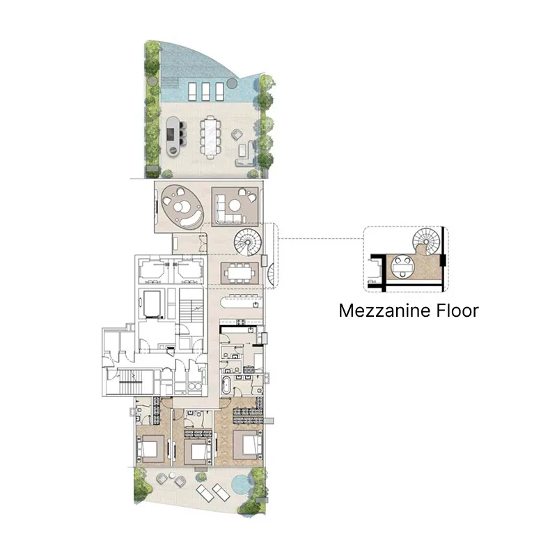 Casa AHS 3 bed floor plan, 5,237 – 5,246 sqft